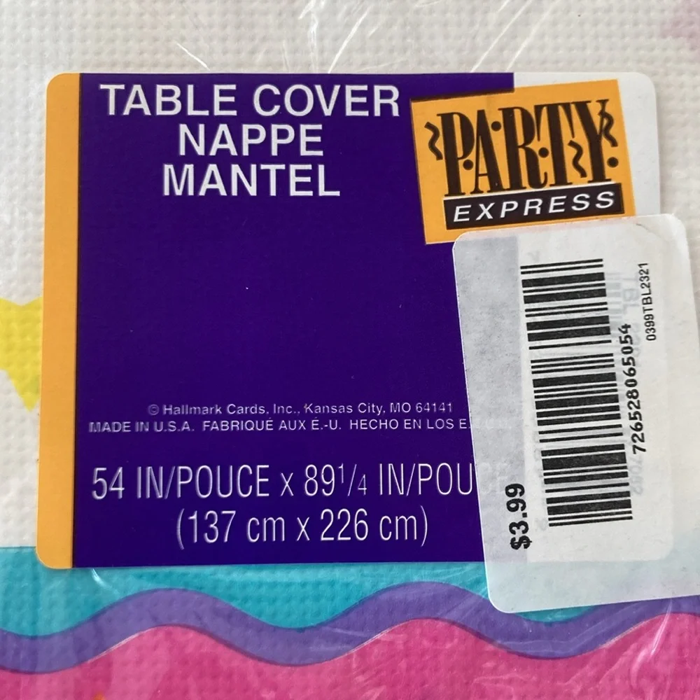 Vtg Barbie Hallmark Party Disposable Table Cover New 1995 pink rose ballet